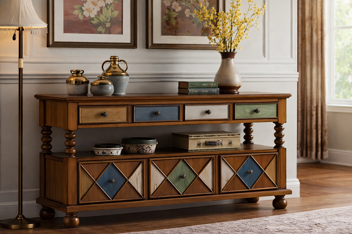 Home 無垢材のリビングルーム収納ボックス